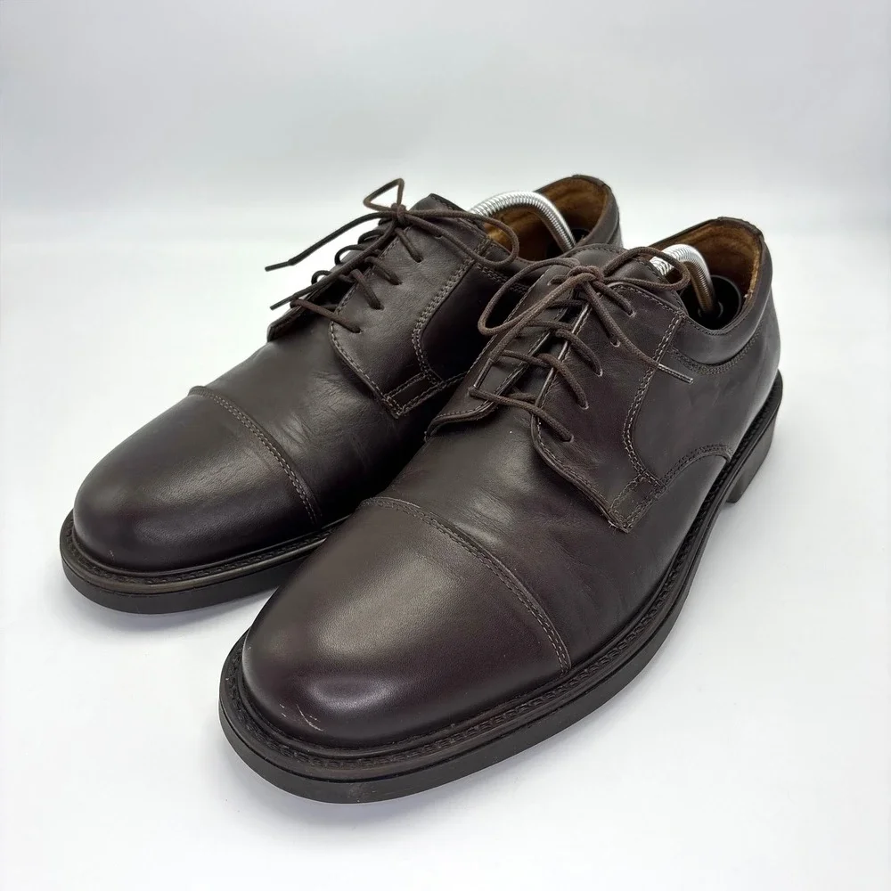 Venturini Comfort & Flex Men's 12M Brown Leather Oxford Made in Italy Shoes